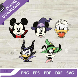 disney friends dracula svg, mickey mouse vampire svg, goofy svg, donald halloween svg cricut