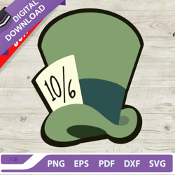 disney mad hatter hat svg, alice in the wonderland svg, disney movies svg