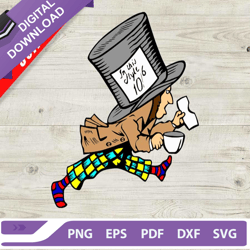 disney mad hatter svg, alice in the wonderland svg, disney movies svg