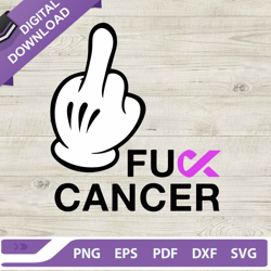 fuck cancer mickey hand svg, breast cancer disney svg, fuck breast cancer svg