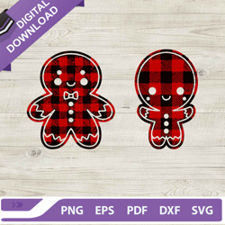 gingerbread man buffalo plaid svg, gingerbread christmas svg, buffalo plaid svg