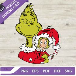 grinch and cindy lou who svg, cindy lou who christmas svg, grinch svg