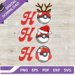 ho ho ho christmas pokemon ball svg, hohoho reindeer pokemon ball svg, christmas pokemon svg