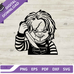 horror chucky svg, halloween chucky knife svg, horror movies svg