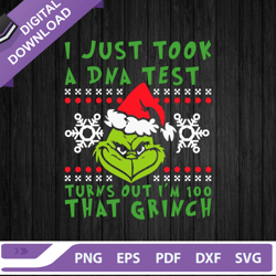 im 100 that grinch svg, grinch santa hat svg, merry christmas svg