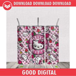 3d hello kitty coffee 20oz tumbler wrap png file