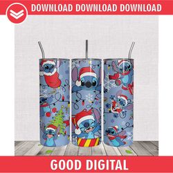 christmas light stitch design tumbler wrap png