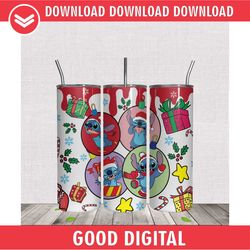 christmas gift box stitch skinny tumbler wrap png