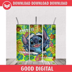 summer vacation stitch skinny tumbler wrap png