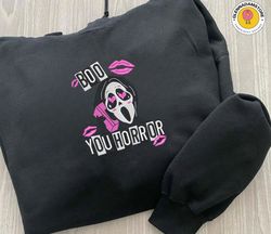 boo you horror embroidery design, face ghost embroidery machine file, scary halloween, embroidery machine design