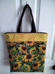 sunflower tote bag, custom bag