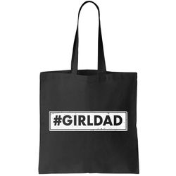 girl dad distressed banner tote bag