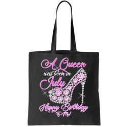A Queen Was Born In July Fancy Birthday Tote Bag