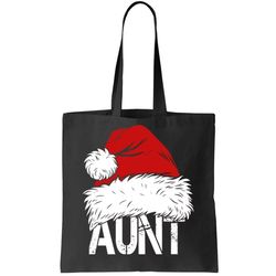 christmas hat santa aunt tote bag