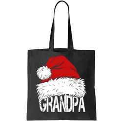 christmas santa hat grandpa tote bag