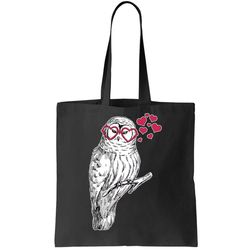 Cute Valentines Day Heart Glasses Owl Love Tote Bag
