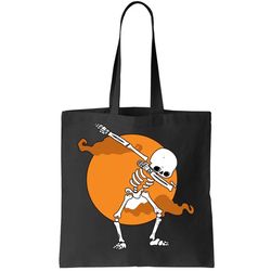 Dabbing Skeleton Halloween Moon Tote Bag
