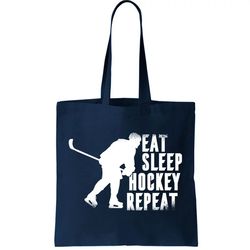 Eat Sleep Hockey Repeat Tote Bag