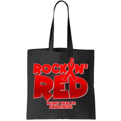 Rockin Red Heart Health Awareness Tote Bag