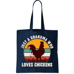Vintage Just A Grandma Who Loves Chickens Tote Bag
