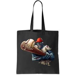 zombie baseball batter tote bag