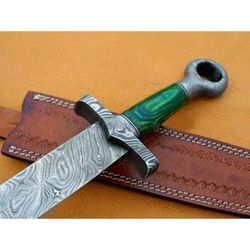 custom handmade damascus steel big watch sword with damascus guard with sheath hand forged outdoor camping swords mk6130