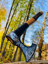 handmade steel tomahawk axe throwing viking hunting axe