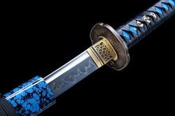 japanese samurai katana sword full tang sharp blade t10 steel clay tempered