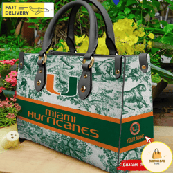 ncaa miami hurricanes women leather hand bag, custom bag