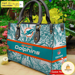 NFL Miami Dolphins NFL Women Leather Bag, Custom Bag