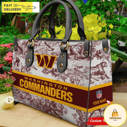 nfl washington commanders women leather bag, custom bag
