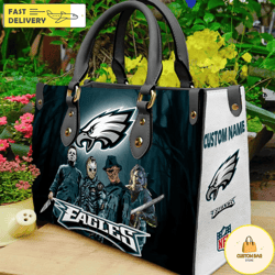 Philadelphia Eagles NFL Halloween Women Leather Hand Bag, Custom Bag