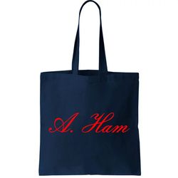 Alexander Hamilton A. Ham Red Script Logo Tote Bag