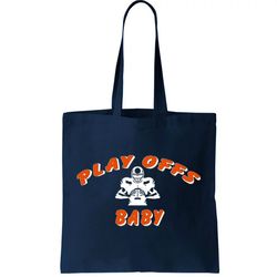 playoffs baby football tote bag