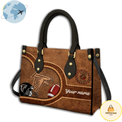Atlanta Falcons Custom Name NFL Leather Bag, Custom Bag, Sport Bag