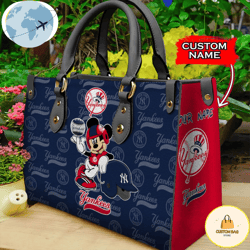 custom name usa mlb new york yankees mickey leather bag, custom bag, sport bag