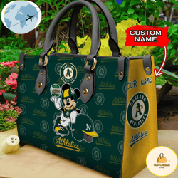 custom name usa mlb oakland athletics mickey leather bag, custom bag, sport bag