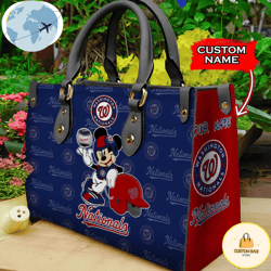 custom name usa mlb washington nationals mickey leather bag, custom bag, sport bag