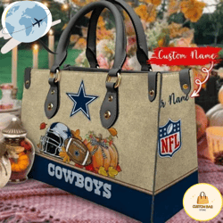 dallas cowboys autumn women leather hand bag, custom bag, sport bag