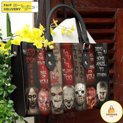 amazing quotes horror leather bag purses for women,halloween bags and purses,horror movie handbag