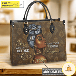 black woman leather bag, black woman handbag, custom leather bag, woman handbag