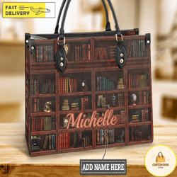 book lover leather bag, book handbag, custom leather bag, woman handbag