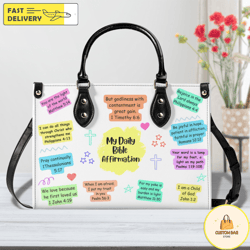 christian affirmation bag shoulder handbag, bible verses bible cover bag, gifts for women