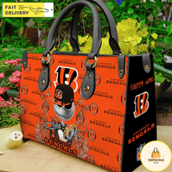 cincinnati bengals nfl jack skellington women leather bag