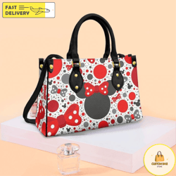 cute minnie mouse love collection handbag, anniversary mickey handbag, disney leatherr handbag