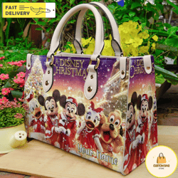 disney christmas handbag, leather disney handbag, disney christmas  women bag 7