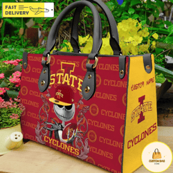 iowa state cyclones ncaa jack skellington women leather bag