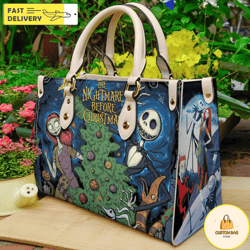 Jack Skellington Christmas Handbag, Anniversary Sally Handbag, Disney Leatherr Handbag 1
