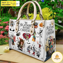 jack skellington sticker leather bag, jack and sally handbag, disney leatherr handbag