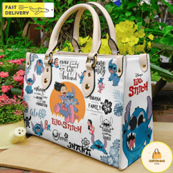 Lilo and Stitch Leather Handbag, Personalized Stitch Handbag, Travel Shopping handbag